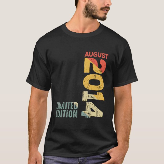 Camiseta Ano 2014 Agosto 2014 2014 2014 Desde 2014 (Frente)