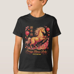 Camiseta Ano 2026 Bonito Da Senhora Cavalo Louco Desde 26 S