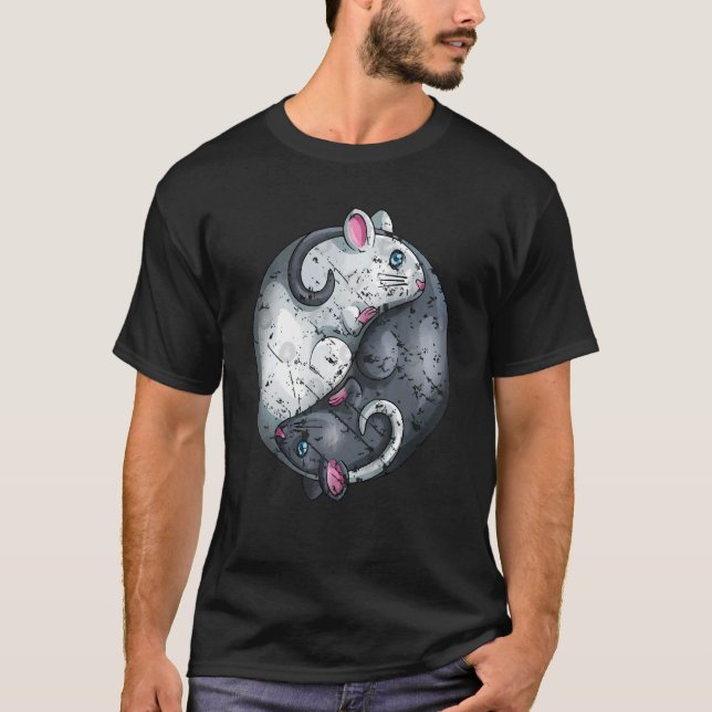 Camiseta Ano 2 do Feliz Ano Chinês de Rat Ying Yang (Frente)