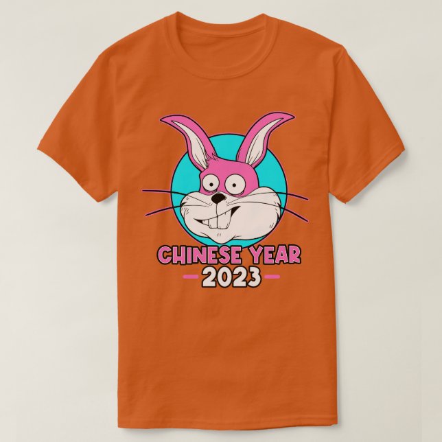 Camiseta Ano Chinês 2023 Coelho Engraçado (Frente do Design)