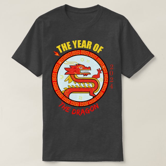 Camiseta Ano Chinês 2024 O Ano Do Dragão (Frente do Design)
