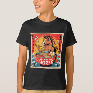 Camiseta Ano Chinês do Cavalo 2026 Ramen Zodíaco Ilustr