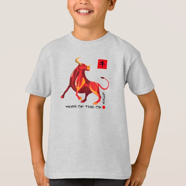 Camiseta Ano Chinês do Ox | Ano Personalizado (Frente)
