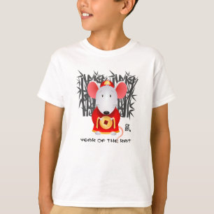 Camiseta Ano Chinês do Rato Rato Pequeno Cute