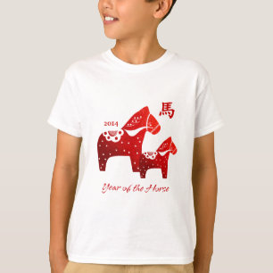 Camiseta Ano chinês do t-shirt do cavalo