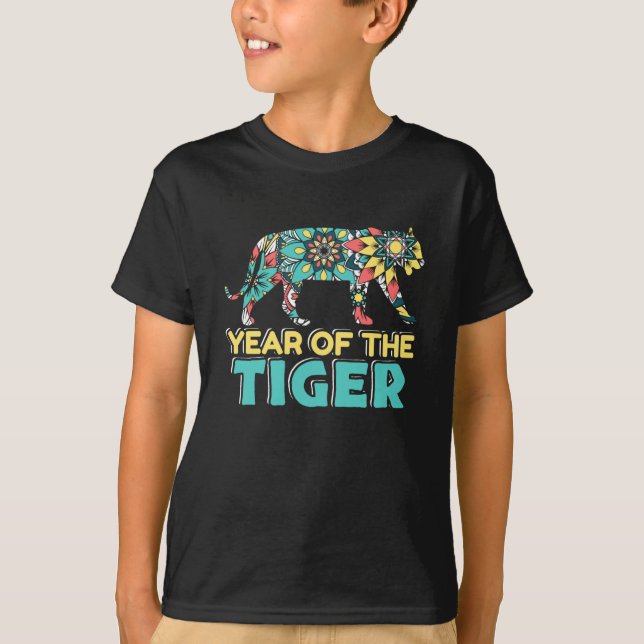 Camiseta Ano Chinês do Tigre - Mandala (Frente)