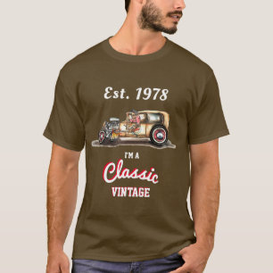 Camiseta Ano clássico EST do aniversário do carro de HotRod