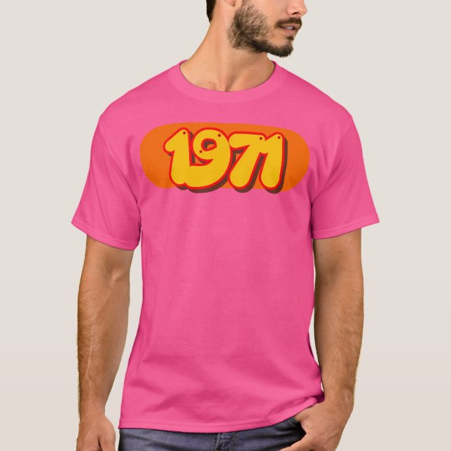 Camiseta Ano Da Pop De Arte Retro 1971 No Estilo 70S (Frente)