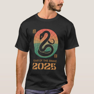 Camiseta Ano da Serpente 2025 Ano Novo Chinês Zodíaco Serpe