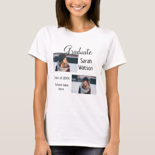 Camiseta ano de classe de adição clássico simples de fotogr