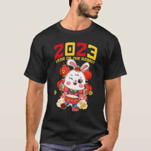 Camiseta Ano De Dabbing Do Coelho Feliz Ano Novo Chinês