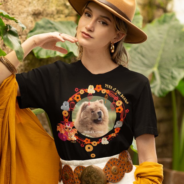 Camiseta ANO DE ESCOLHA DO DRAGON - SUA FOTO - T-Shirt pers (Criador carregado)