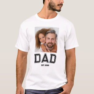 Camiseta Ano de Estabelecimento do Pai Minimalista Nova Fot