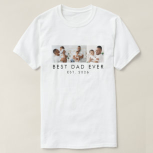 Camiseta Ano de Fundação 3 Fotos Melhor Pai de Todos os Tem