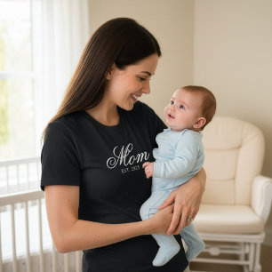 Camiseta Ano de Fundação da Mamãe Personalizado Escrito Ele