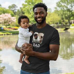 Camiseta Ano de Fundação do Pai Foto Preto e Branco em Negr