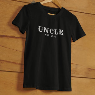Camiseta Ano de Fundação do Tio em Tipografia Branca Negrit