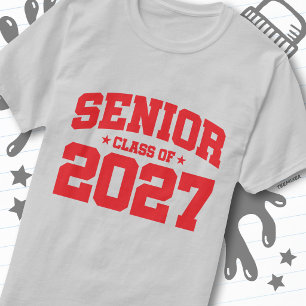 Camiseta Ano de Graduação Turma Vermelha do Ensino Médio de