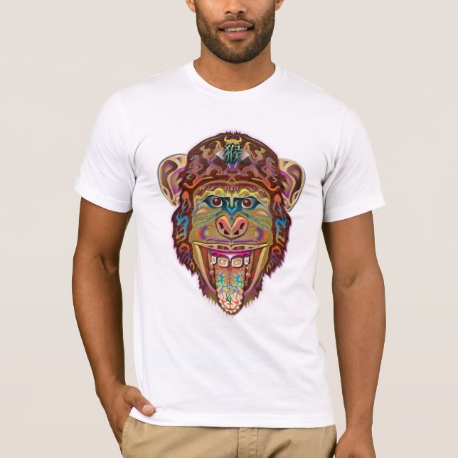 Camiseta Ano de macaco da Dinamarca (Frente)