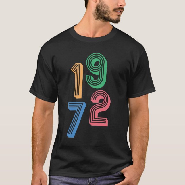 Camiseta Ano de nascimento - 1972 - 50º Aniversário (Frente)