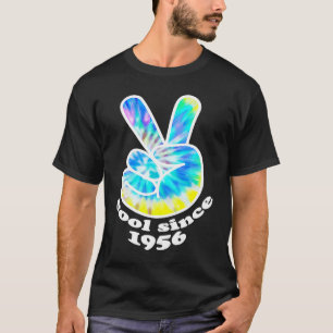 Camiseta Ano de Nascimento Legal Desde 1956 Tie Dye Peace
