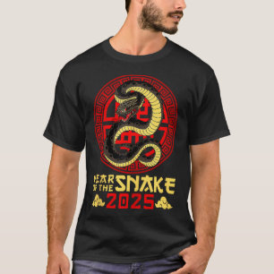 Camiseta Ano Do Ano De Cobra 2025 Zodiac Happy Chinese New