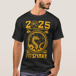 Camiseta Ano Do Ano De Cobra 2025 Zodiac Happy Chinese New