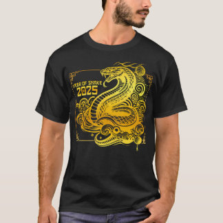 Camiseta Ano Do Ano De Cobra 2025 Zodiac Happy Chinese New