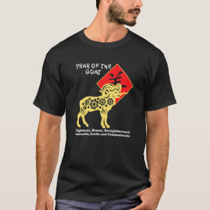 Camiseta Ano do Bode Zodíaco Chinês Ano Novo Lunar Homens