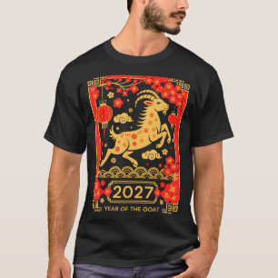 Camiseta Ano do Carneiro 2027 Lunar Chinês 2027