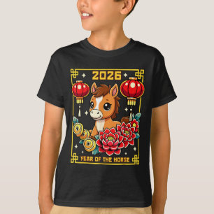 Camiseta Ano Do Cavalo 2026 Ano Novo Chinês Marrom Ny Z