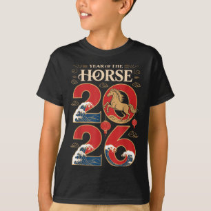 Camiseta Ano do Cavalo 2026 Ano Novo Chinês para Homens Wo