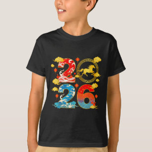 Camiseta Ano do Cavalo 2026 Feliz Ano Novo Chinês 2026