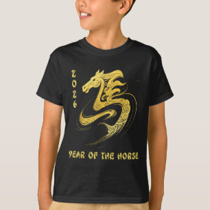 Camiseta Ano Do Cavalo 2026 Feliz Ano Novo Lunar Chinês