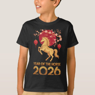 Camiseta Ano Do Cavalo 2026 Zodíaco Chinês Ano Novo Lunar