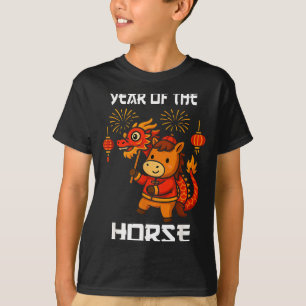 Camiseta Ano do Cavalo Ano Novo Lunar Chinês Dragão 