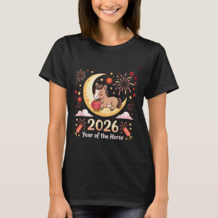 Camiseta Ano do Cavalo de Fogo 2026 Ano Novo Chinês Festivo