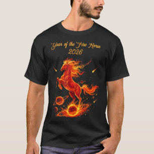 Camiseta Ano do cavalo de fogo 2026 ano novo chinês lunar