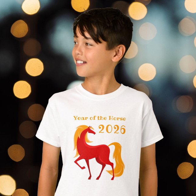 Camiseta Ano do Cavalo de Fogo 2026 do Zodíaco Chinês (Criador carregado)