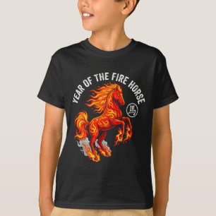 Camiseta Ano do Cavalo de Fogo 2026 Zodíaco Chinês Ano Novo