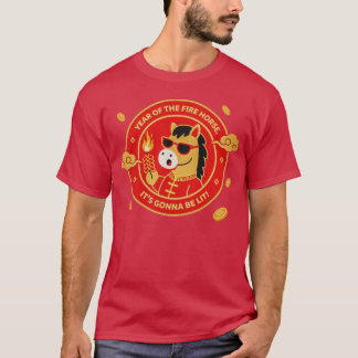 Camiseta Ano do Cavalo de Fogo Ano Novo Lunar Zodíaco Verme