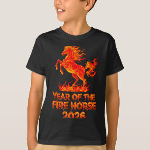 Camiseta Ano do Cavalo de Fogo, Zodíaco Chinês Ano Novo Lun