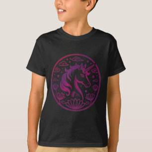 Camiseta Ano do Cavalo Festivo 2026 Garota Ama Unicórnio Ku