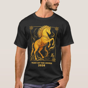 Camiseta Ano do Cavalo Zodíaco Chinês Ano Novo Chinês