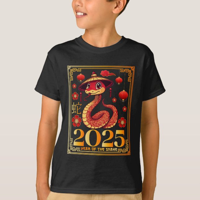 Camiseta Ano Do Cobra 2025 - Ano Novo Lunar 2025 (Frente)