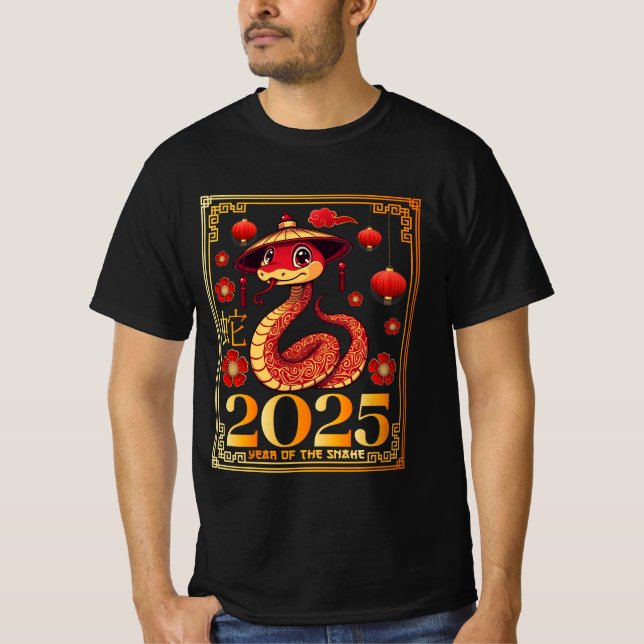 Camiseta Ano Do Cobra 2025 - Ano Novo Lunar 2025 (Frente)