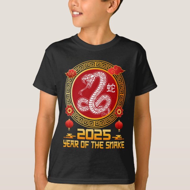 Camiseta Ano Do Cobra 2025 - Ano Novo Lunar 2025 (Frente)