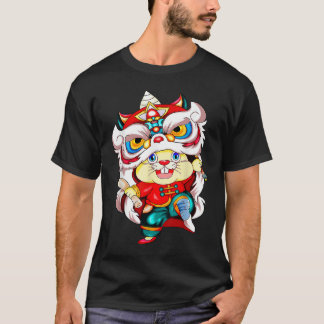 Camiseta Ano do Coelho 2023 Figurino de Ano Novo Chinês