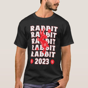 Camiseta ano do coelho 2023 gráfico estético Harajuku