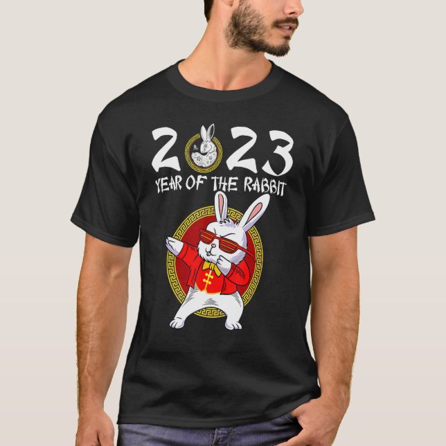 Camiseta Ano Do Coelho 2023 Zodiac Chinês Ano Novo 20 (Frente)
